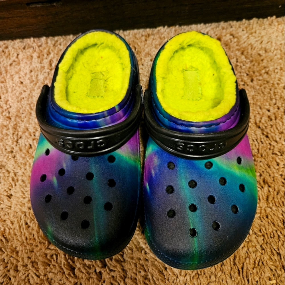 Fuzzy Crocs little girls